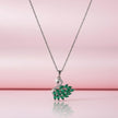 Emerald Grace Swan Pendant Necklace