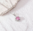 Blush Halo Pink Stone Pendant Necklace