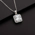 Crystal Royale Square Halo Pendant Necklace