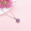 Lavender Bloom Floral Halo Pendant Necklace