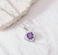 Blush Halo Purple Stone Pendant Necklace
