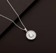 Silver Radiance Sunburst Halo Pendant Necklace