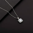 Crystal Royale Square Halo Pendant Necklace