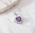 Blush Halo Purple Stone Pendant Necklace