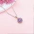 Lavender Bloom Floral Halo Pendant Necklace
