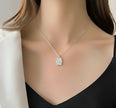 Aurora Silver Gem-Stone Pendant Necklace