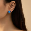 Blue Triangle Pendant Necklace & Stud Earrings Set