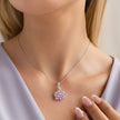 Pink Grace Swan Pendant Necklace