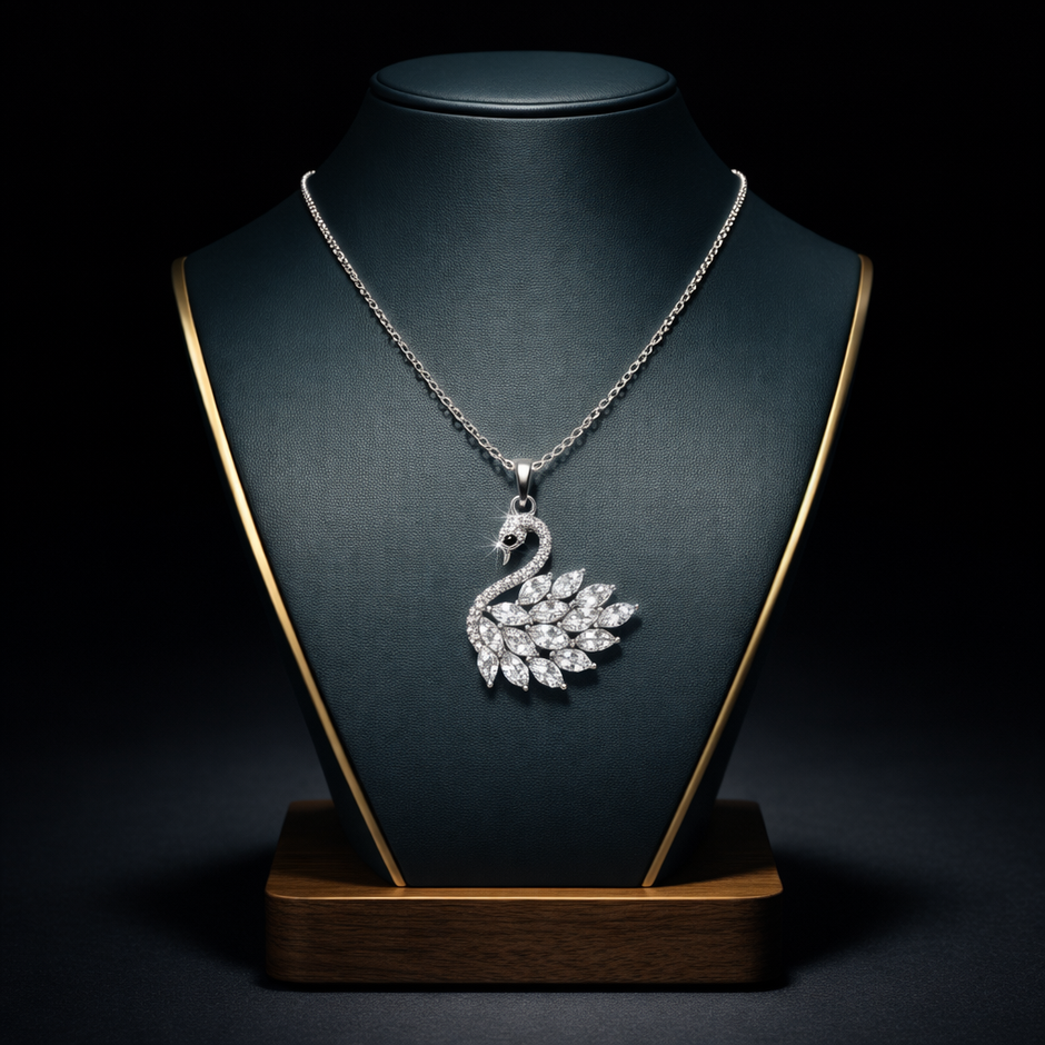 Silver Grace Swan Pendant Necklace