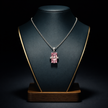 Aurora Pink Gem-Stone Pendant Necklace