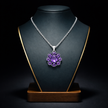 Lavender Bloom Floral Halo Pendant Necklace