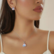 Silver Triangle Pendant Necklace & Stud Earrings Set