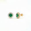 Royal Green Sunflower Necklace & Stud Earrings Set