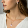 Misted Rose Teardrop Stone Necklace & Stud Earrings Set