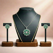 Crystal & Green Stone Flower Necklace Set