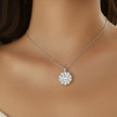 Silver Crystal Halo Pendant Necklace & Stud Earrings Set